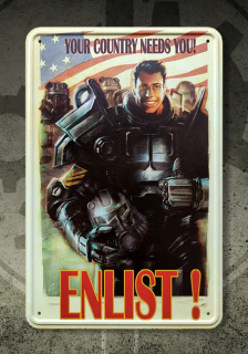 Fallout - Plechová cedule "Enlist"